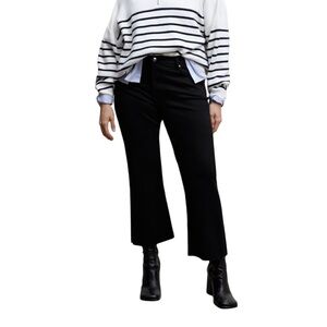 MNG Mango Sienna Black Crop Flared Jeans